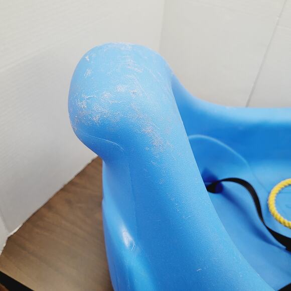 Blue Penguin Sled Pull Rope Seat Belt Strap - Complete with Eyes Vintage STEP 2 - Picture 9 of 15